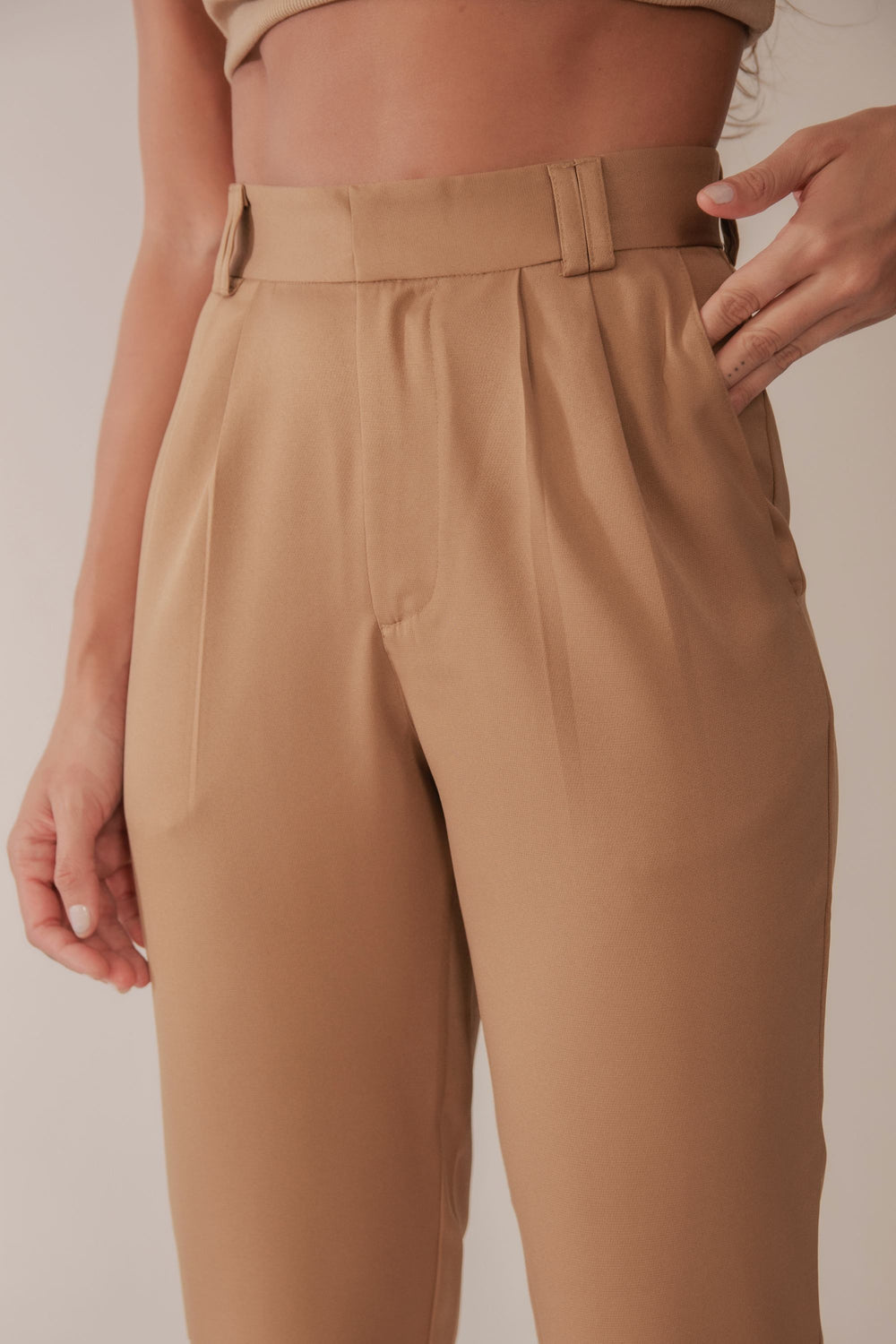 Calça Alfaiataria Slim Bege
