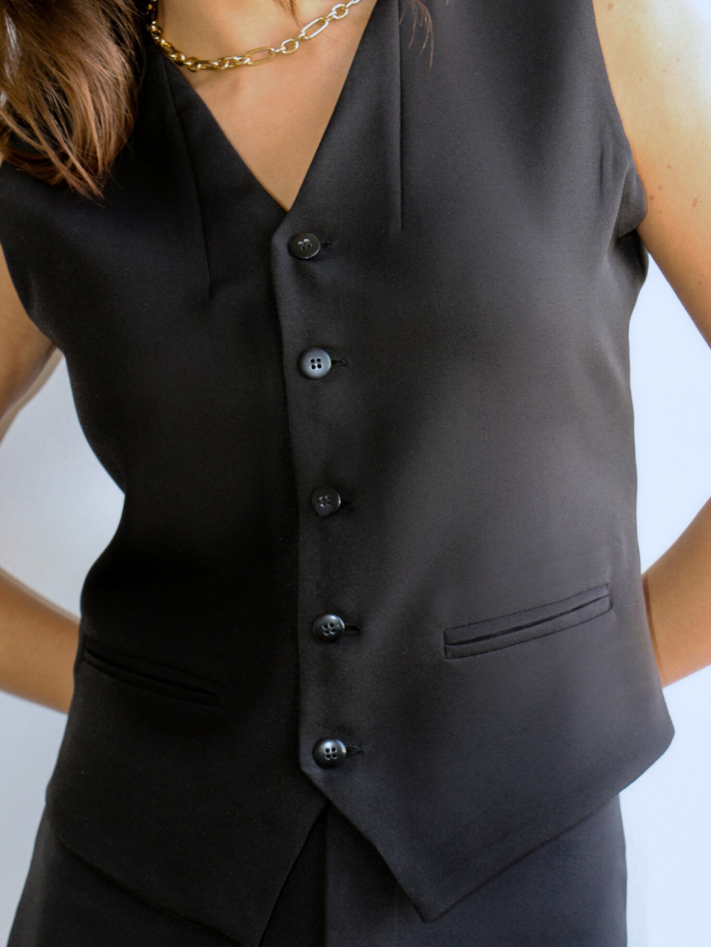 Colete Alfaiataria long Preto
