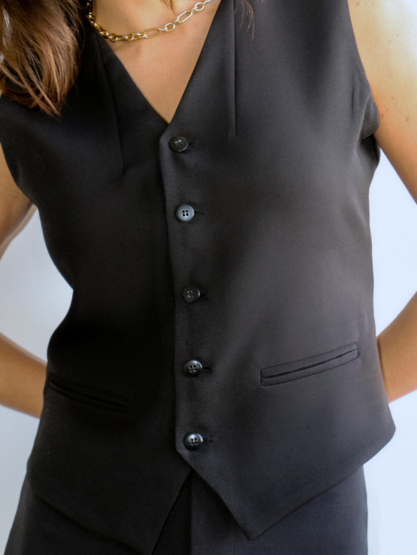 Colete Alfaiataria long Preto
