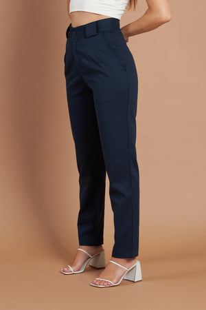 Calça Alfaiataria Algodão Azul Petróleo