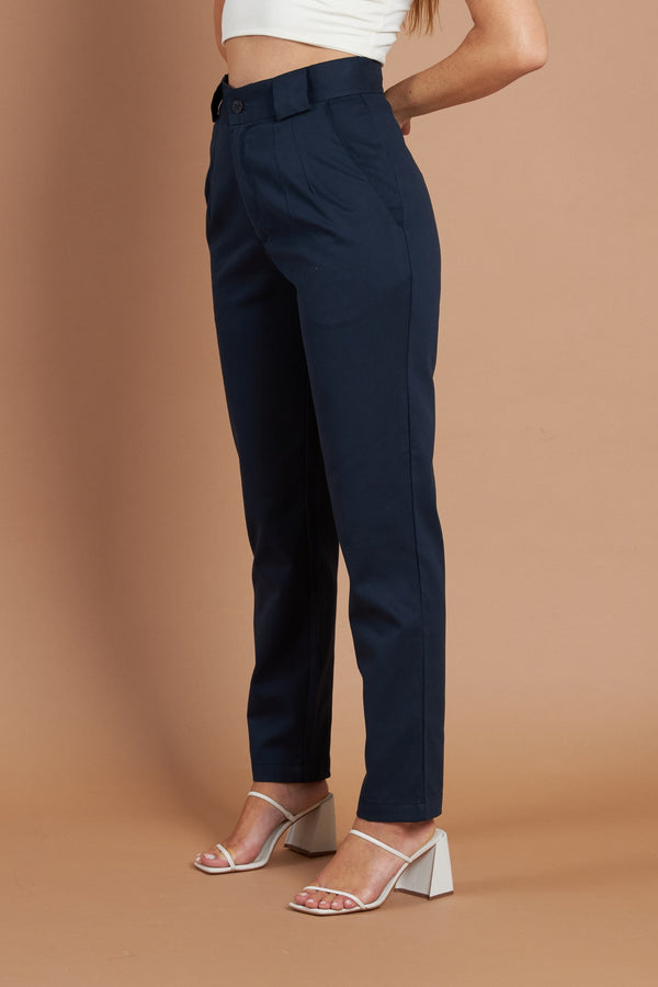 Calça Alfaiataria Algodão Azul Petróleo