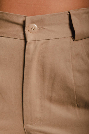 Calça Alfaiataria Algodão Avelã