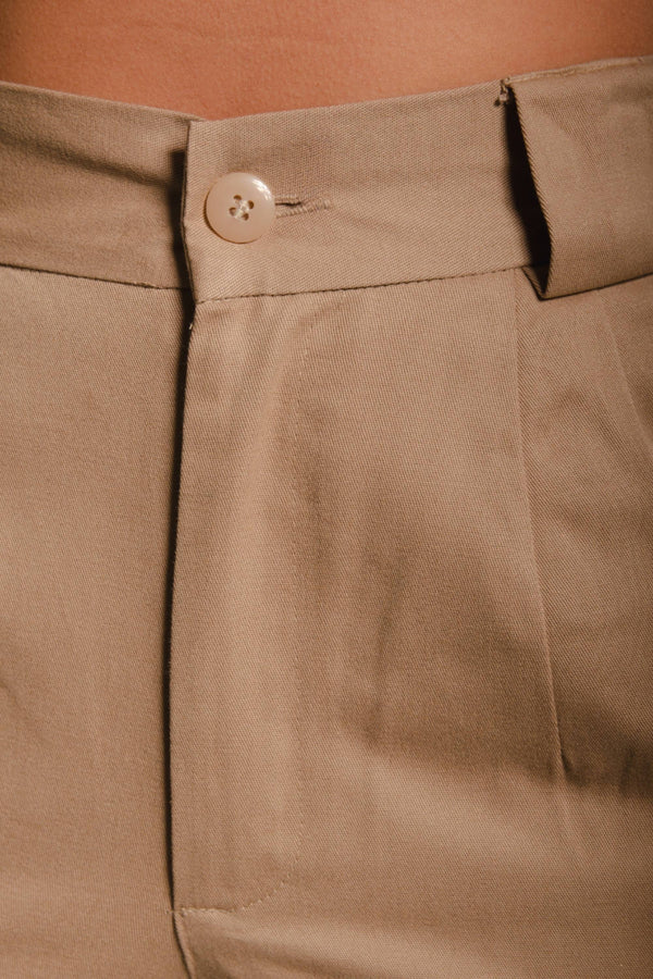 Calça Alfaiataria Algodão Avelã