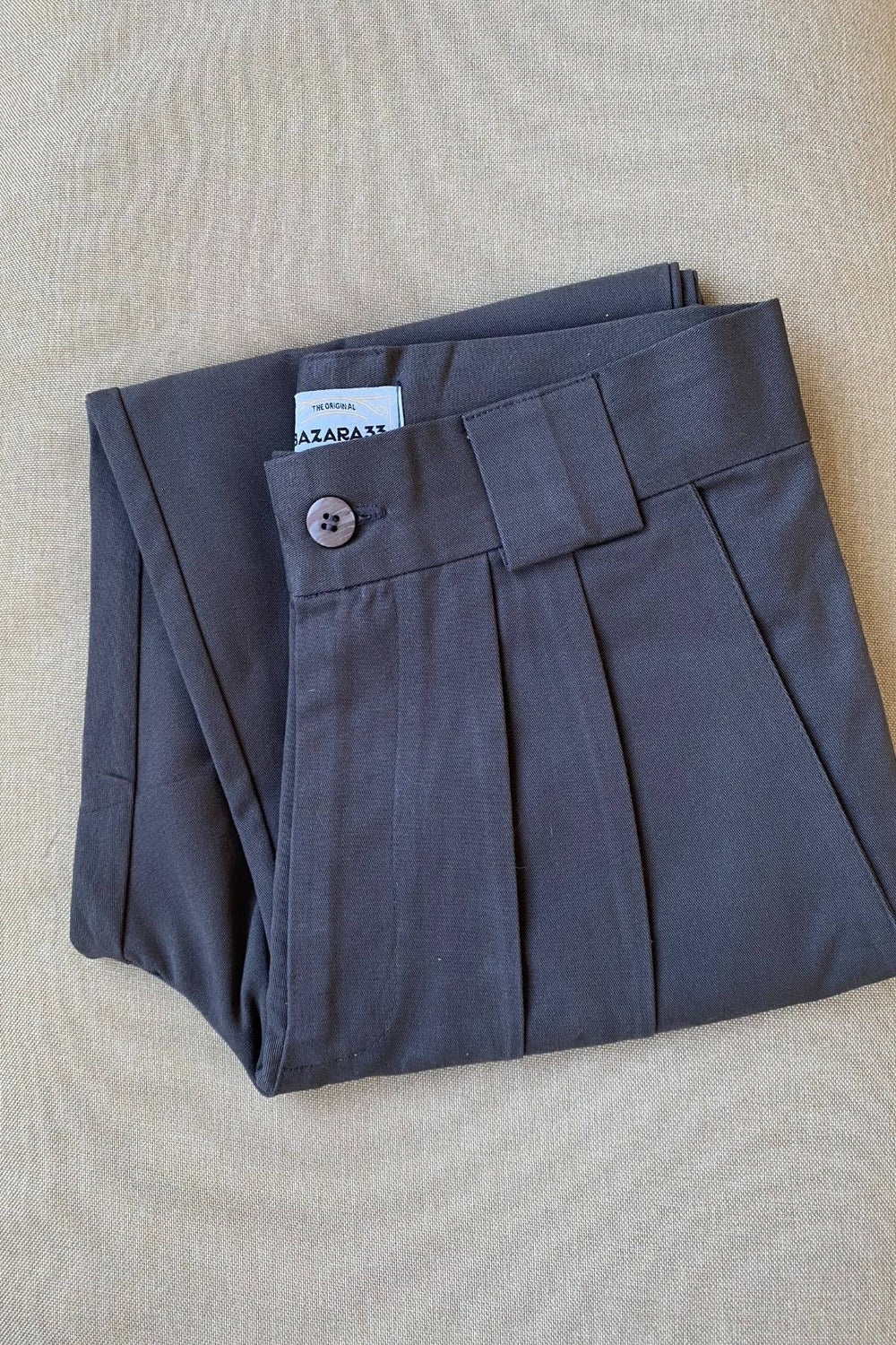 Calça Alfaiataria Algodão Cinza Chumbo