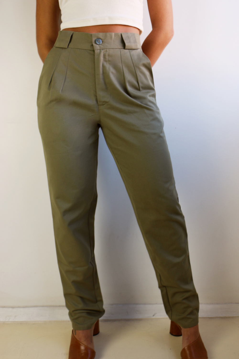 Calça Alfaiataria Algodão Oliva