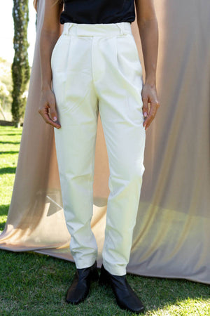 Calça Alfaiataria Trama Off-white