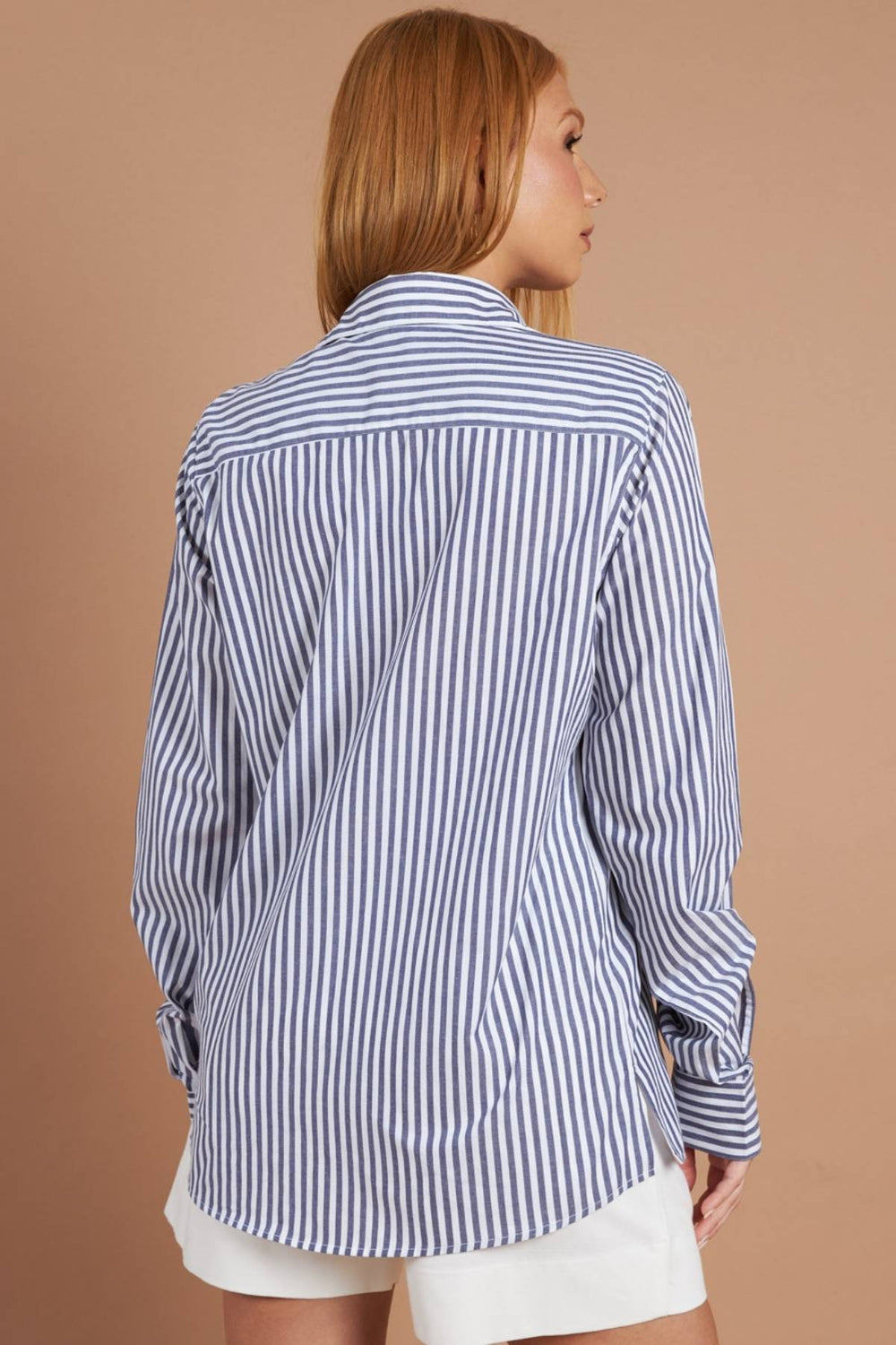 Camisa Algodão Listrada Azul