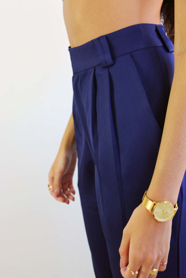 Calça Alfaiataria Slim Azul Marinho