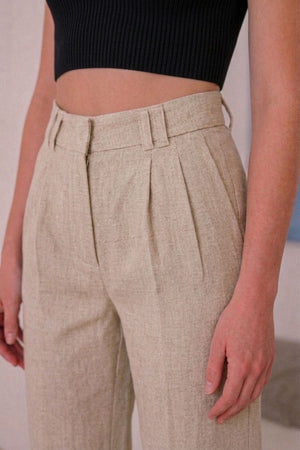 Calça Alfaiataria Slim Linho Cru