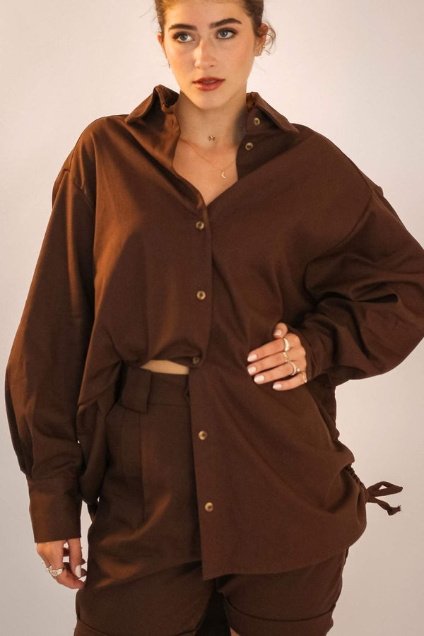 Camisa Oversized marrom