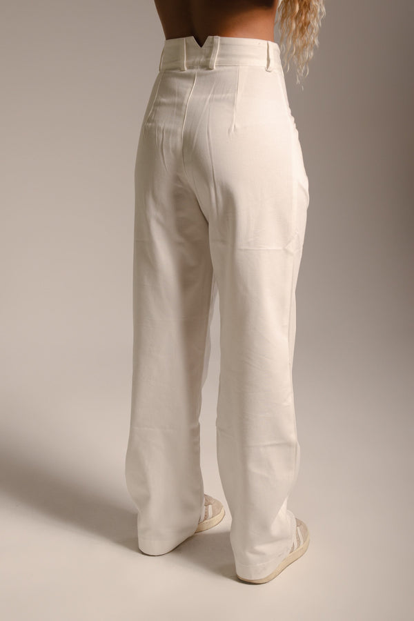 Calça Alfaiataria Reta Off White