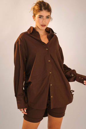 Camisa Oversized marrom