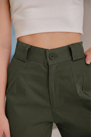 Calça Alfaiataria Algodão Verde