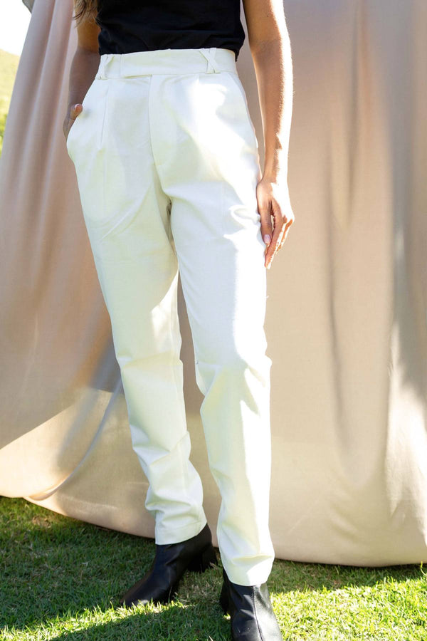 Calça Alfaiataria Trama Off-white