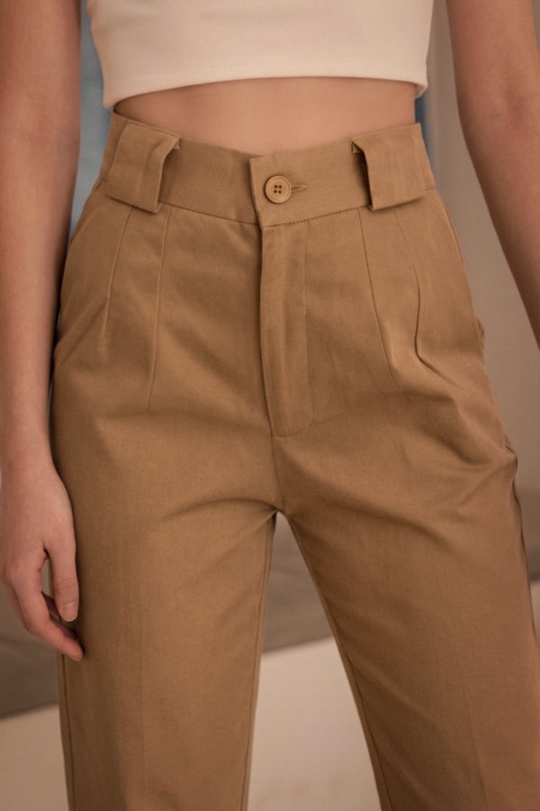 Calça Alfaiataria Algodão Avelã