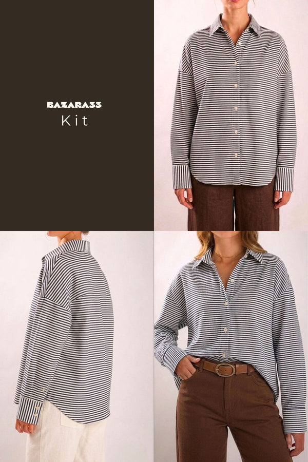 Kit 2 Camisas Algodão 100% - Tons Neutros