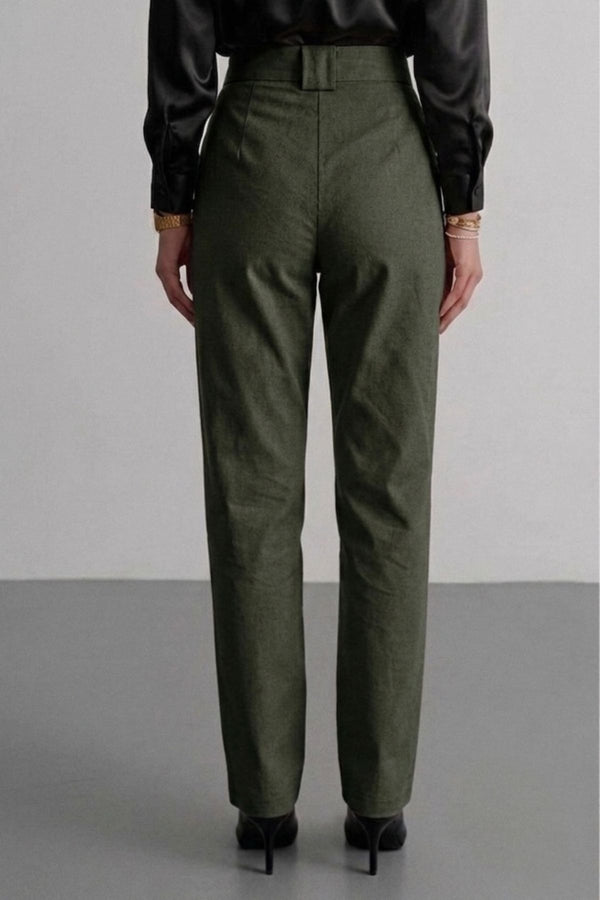 Calça Alfaiataria Algodão Verde