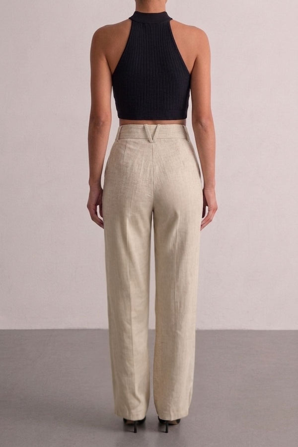 Calça Alfaiataria Slim Linho Cru