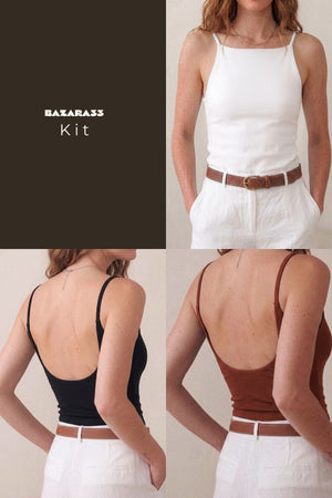 Kit 3 Regatas Decotadas - Tons Neutros