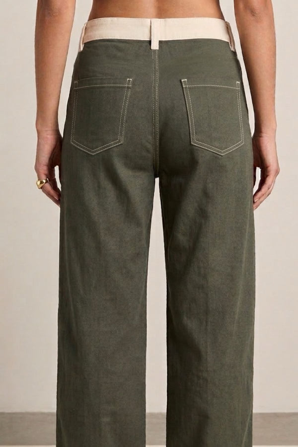 Calça Bicolor Off com Verde