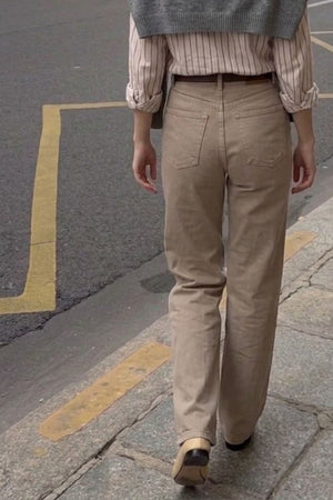 Calça Wide Leg Caqui