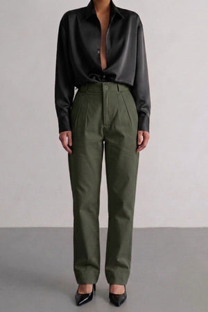 Calça Alfaiataria Algodão Verde