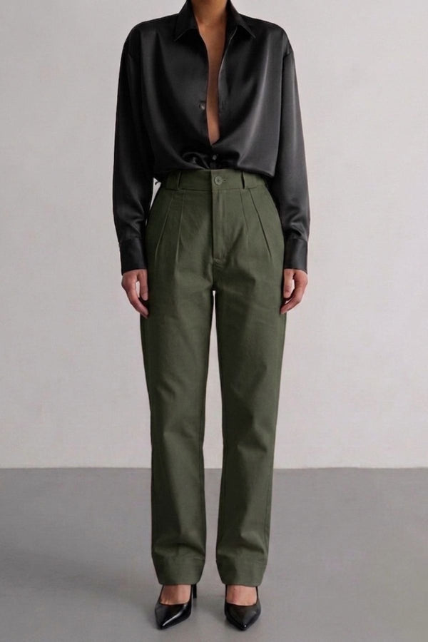 Calça Alfaiataria Algodão Verde