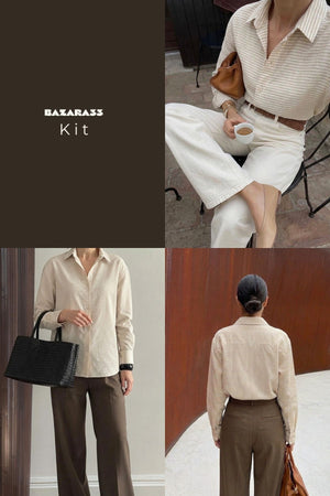 Kit 2 Camisas Algodão 100% - Tons Neutros
