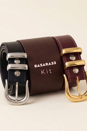 Kit 2 Cintos Baz + 2 Fivelas Trocáveis (4 Opções de Uso)