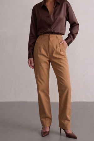 Calça Alfaiataria Algodão Avelã
