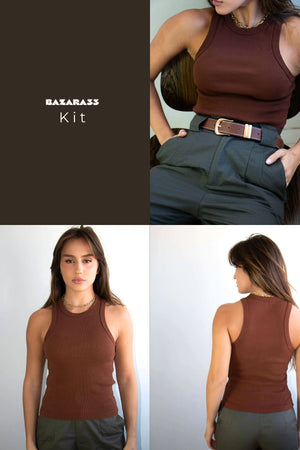 Kit 2 Regatas Básicas - Preta e Marrom