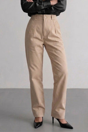 Calça Alfaiataria Algodão Bege