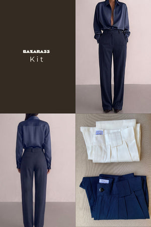 Kit 2 Alfaiatarias - Clássicos Atemporais Off e Azul