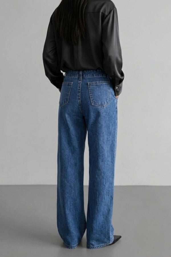Calça Jeans Recortada Marmorizada