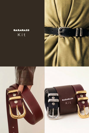 Kit 2 Cintos Baz + 2 Fivelas Trocáveis (4 Opções de Uso)
