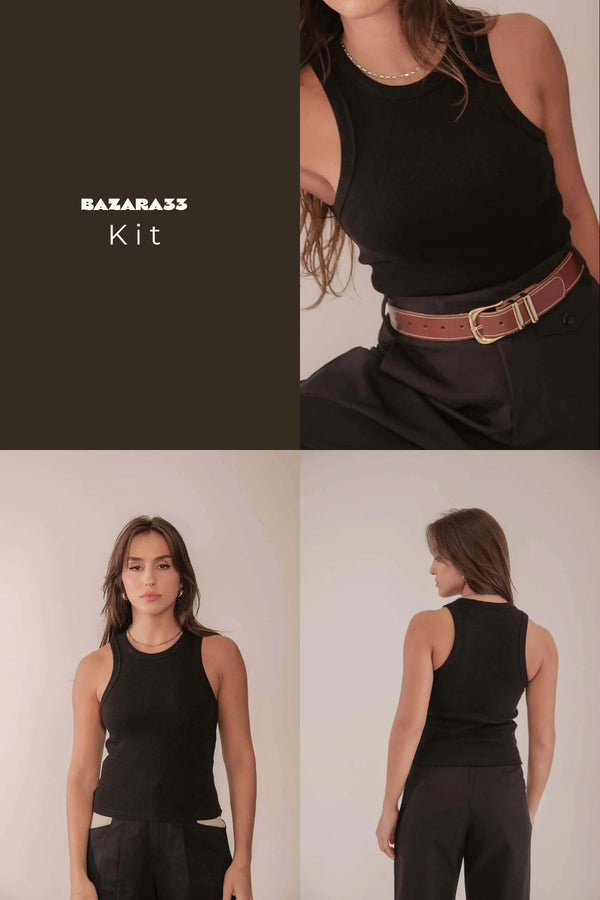 Kit 2 Regatas Básicas - Preta e Marrom