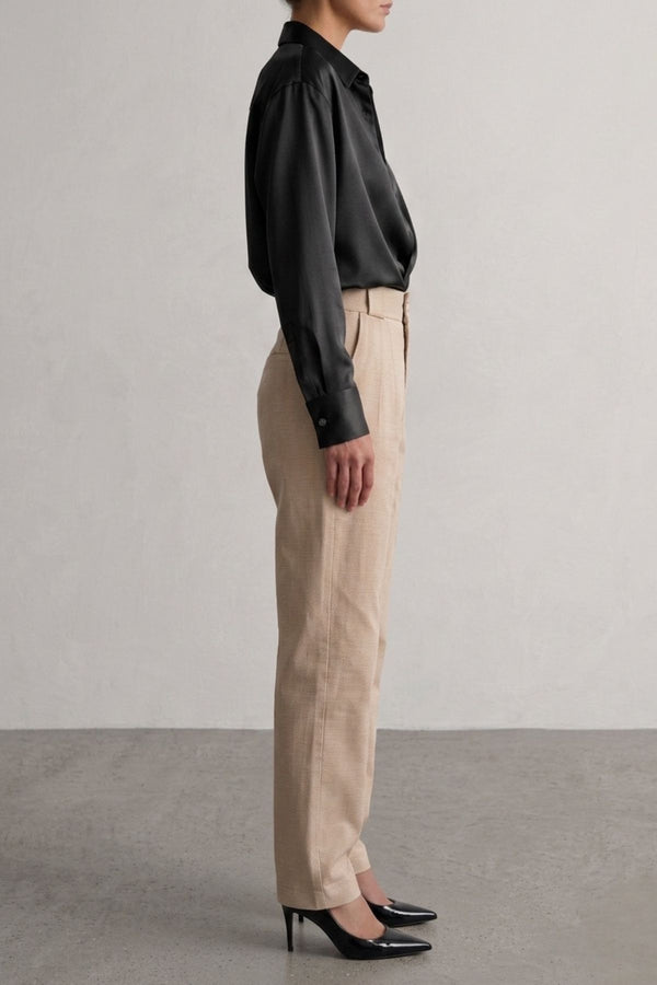 Calça Alfaiataria Algodão Bege