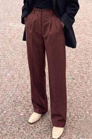 Calça Alfaiataria Viscolinho Reta Marsala