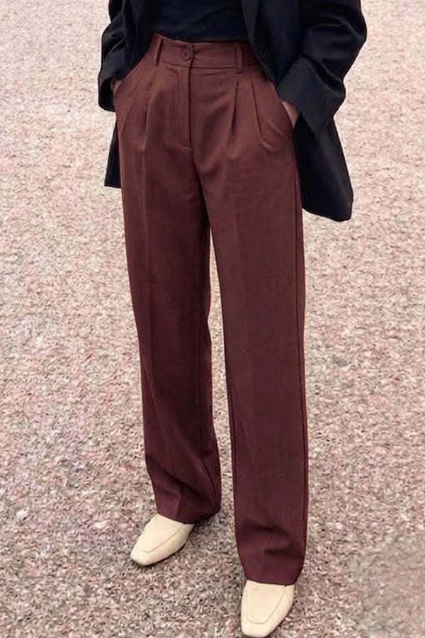 Calça Alfaiataria Viscolinho Reta Marsala