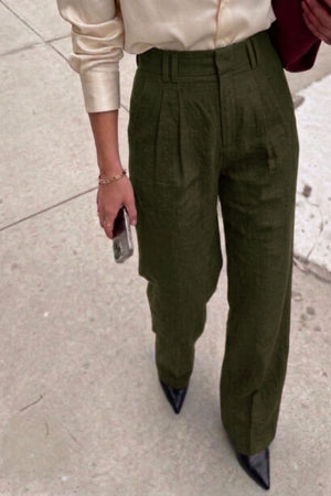 Calça Alfaiataria Slim Linho Verde