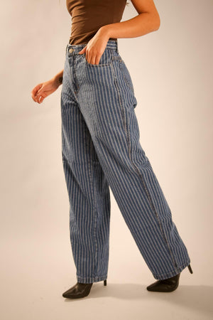 Calça Jeans Listrada