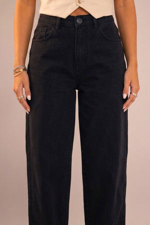 Calça Jeans Wide Leg Preta