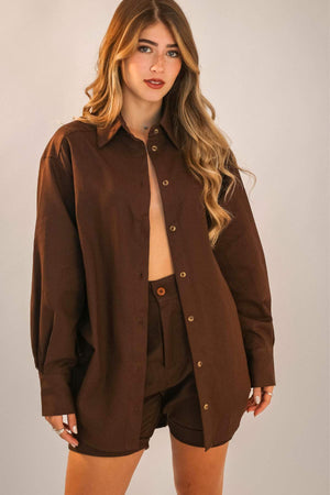 Camisa Oversized marrom