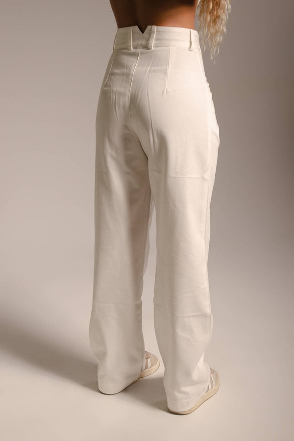 Calça Alfaiataria Reta Off White