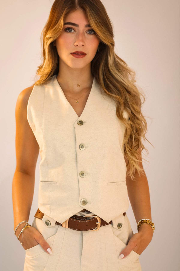 Colete Alfaiataria Algodão Linho