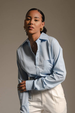 Camisa Algodão Azul Clara
