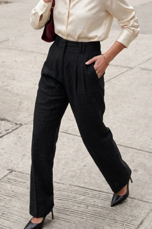 Calça Alfaiataria Slim Linho Preta