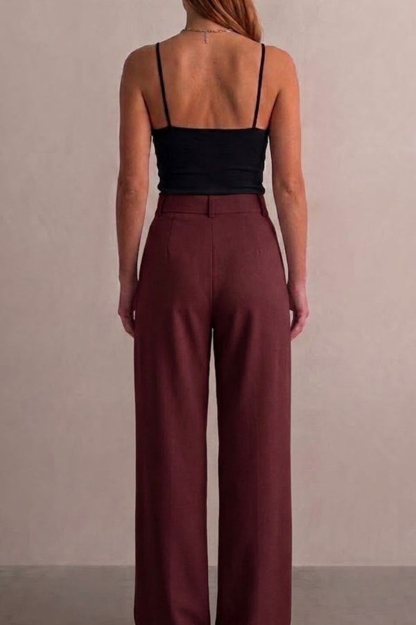 Calça Alfaiataria Viscolinho Reta Marsala