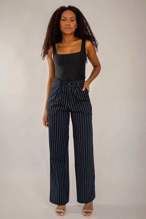 Calça Alfaiataria Algodão Risca de Giz