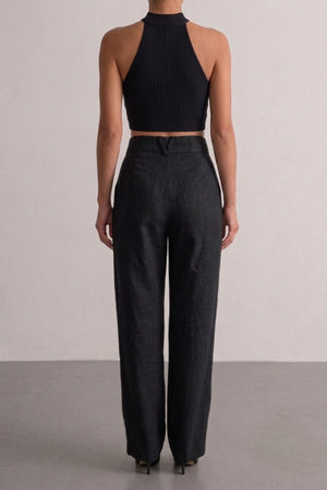 Calça Alfaiataria Slim Linho Preta